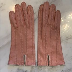 Sermoneta pink leather gloves size 7.5